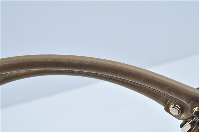 Authentic GUCCI Abbey GG Crystal Shoulder Tote Bag PVC Leather 189835 Gold J0782