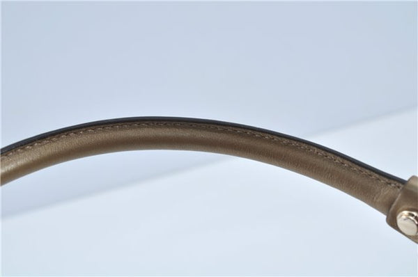 Authentic GUCCI Abbey GG Crystal Shoulder Tote Bag PVC Leather 189835 Gold J0782