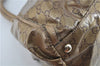Authentic GUCCI Abbey GG Crystal Shoulder Tote Bag PVC Leather 189835 Gold J0782