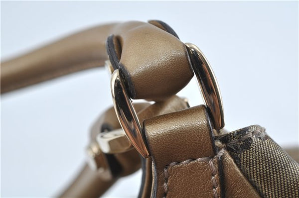 Authentic GUCCI Abbey GG Crystal Shoulder Tote Bag PVC Leather 189835 Gold J0782