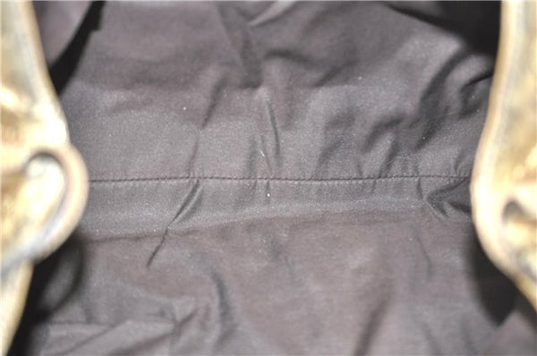 Authentic GUCCI Abbey GG Crystal Shoulder Tote Bag PVC Leather 189835 Gold J0782