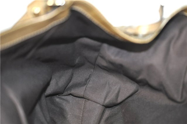 Authentic GUCCI Abbey GG Crystal Shoulder Tote Bag PVC Leather 189835 Gold J0782