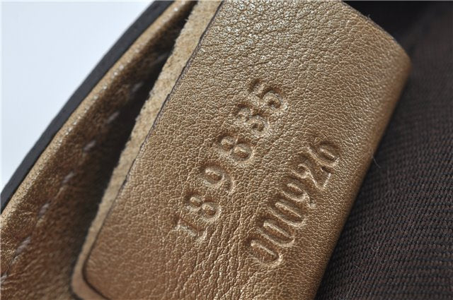 Authentic GUCCI Abbey GG Crystal Shoulder Tote Bag PVC Leather 189835 Gold J0782