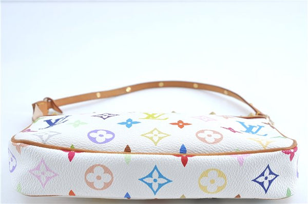 Louis Vuitton Monogram Multicolor Pochette Accessoires Pouch M92649 White J0786