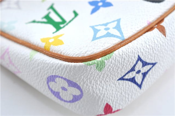 Louis Vuitton Monogram Multicolor Pochette Accessoires Pouch M92649 White J0786