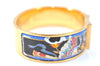 Authentic HERMES Email GM Bangle folding fan Motif Gold Black Blue  J0787