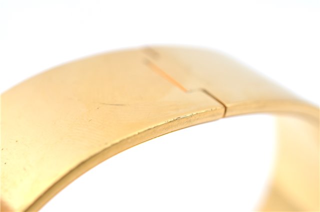 Authentic HERMES Email GM Bangle folding fan Motif Gold Black Blue  J0787