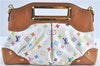 Auth Louis Vuitton Monogram Multicolor Judy MM 2Way Hand Bag M40255 White J0790