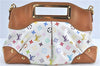 Auth Louis Vuitton Monogram Multicolor Judy MM 2Way Hand Bag M40255 White J0790