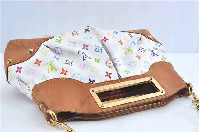 Auth Louis Vuitton Monogram Multicolor Judy MM 2Way Hand Bag M40255 White J0790