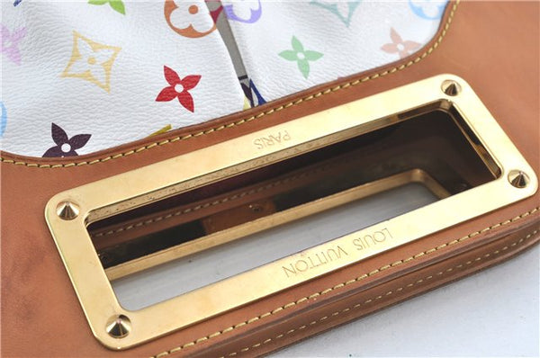 Auth Louis Vuitton Monogram Multicolor Judy MM 2Way Hand Bag M40255 White J0790