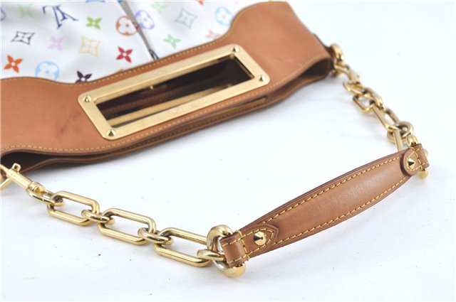 Auth Louis Vuitton Monogram Multicolor Judy MM 2Way Hand Bag M40255 White J0790