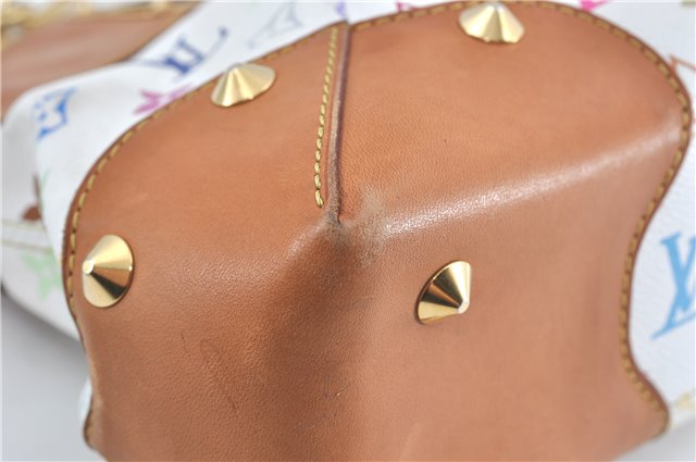 Auth Louis Vuitton Monogram Multicolor Judy MM 2Way Hand Bag M40255 White J0790