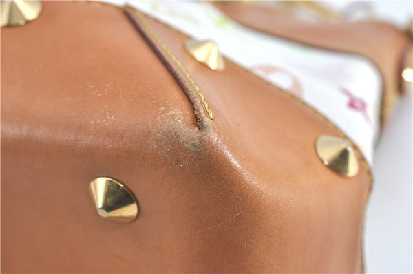 Auth Louis Vuitton Monogram Multicolor Judy MM 2Way Hand Bag M40255 White J0790