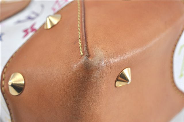 Auth Louis Vuitton Monogram Multicolor Judy MM 2Way Hand Bag M40255 White J0790