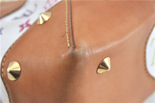 Auth Louis Vuitton Monogram Multicolor Judy MM 2Way Hand Bag M40255 White J0790