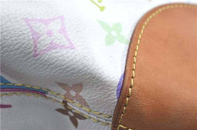 Auth Louis Vuitton Monogram Multicolor Judy MM 2Way Hand Bag M40255 White J0790