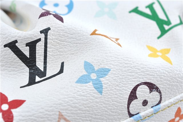 Auth Louis Vuitton Monogram Multicolor Judy MM 2Way Hand Bag M40255 White J0790