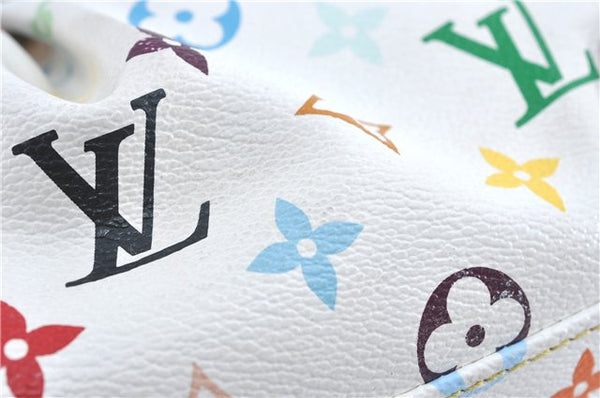 Auth Louis Vuitton Monogram Multicolor Judy MM 2Way Hand Bag M40255 White J0790