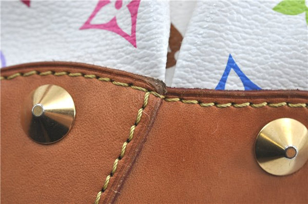 Auth Louis Vuitton Monogram Multicolor Judy MM 2Way Hand Bag M40255 White J0790