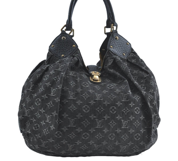 Auth Louis Vuitton Monogram Denim XL Shoulder Hand Bag Black M95510 LV J0793