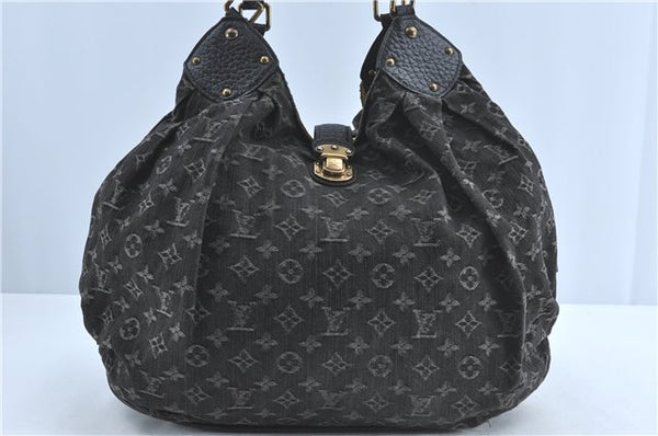 Auth Louis Vuitton Monogram Denim XL Shoulder Hand Bag Black M95510 LV J0793
