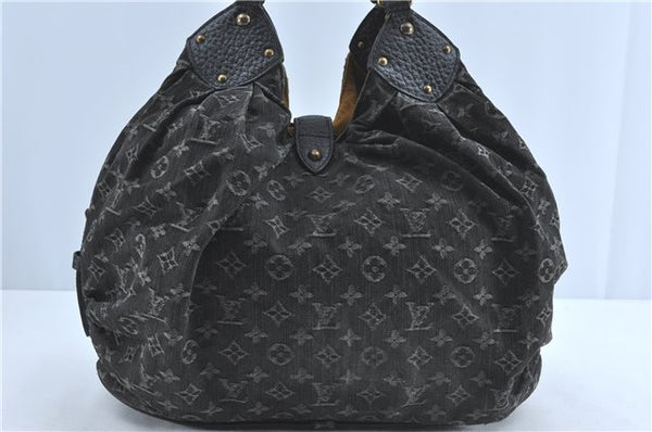 Auth Louis Vuitton Monogram Denim XL Shoulder Hand Bag Black M95510 LV J0793