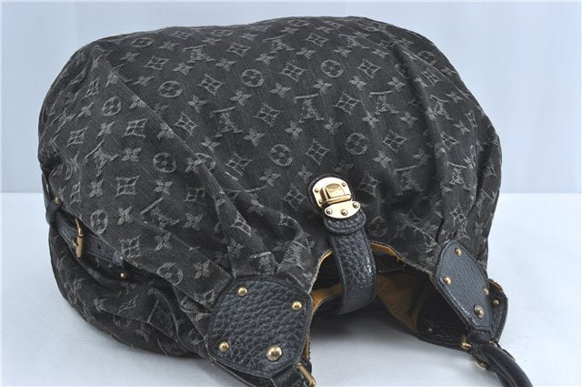 Auth Louis Vuitton Monogram Denim XL Shoulder Hand Bag Black M95510 LV J0793