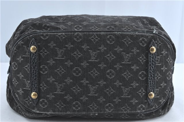 Auth Louis Vuitton Monogram Denim XL Shoulder Hand Bag Black M95510 LV J0793