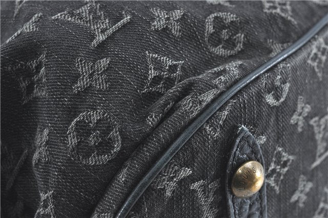 Auth Louis Vuitton Monogram Denim XL Shoulder Hand Bag Black M95510 LV J0793
