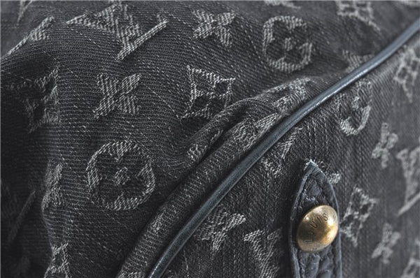 Auth Louis Vuitton Monogram Denim XL Shoulder Hand Bag Black M95510 LV J0793