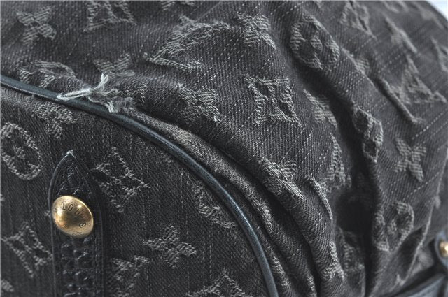 Auth Louis Vuitton Monogram Denim XL Shoulder Hand Bag Black M95510 LV J0793