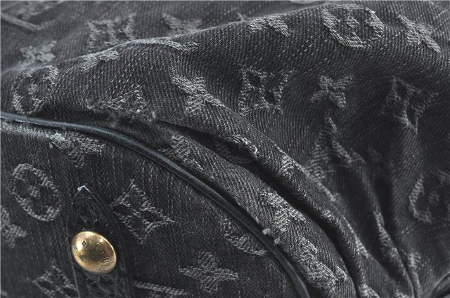 Auth Louis Vuitton Monogram Denim XL Shoulder Hand Bag Black M95510 LV J0793