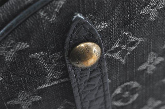Auth Louis Vuitton Monogram Denim XL Shoulder Hand Bag Black M95510 LV J0793
