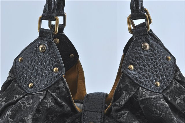 Auth Louis Vuitton Monogram Denim XL Shoulder Hand Bag Black M95510 LV J0793