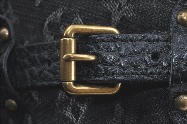 Auth Louis Vuitton Monogram Denim XL Shoulder Hand Bag Black M95510 LV J0793