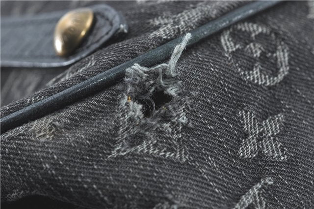 Auth Louis Vuitton Monogram Denim XL Shoulder Hand Bag Black M95510 LV J0793