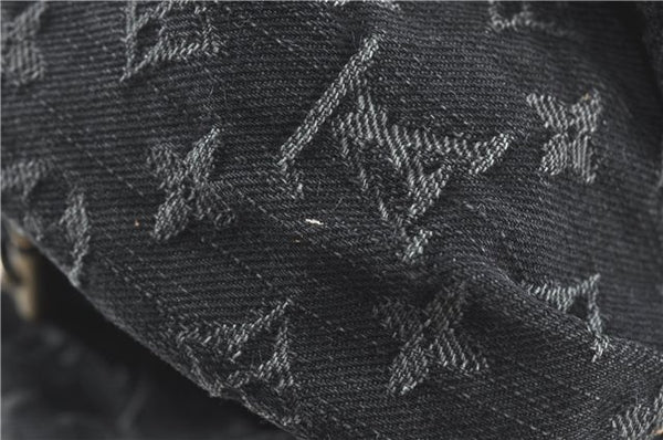 Auth Louis Vuitton Monogram Denim XL Shoulder Hand Bag Black M95510 LV J0793