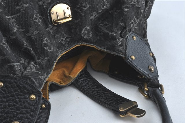 Auth Louis Vuitton Monogram Denim XL Shoulder Hand Bag Black M95510 LV J0793