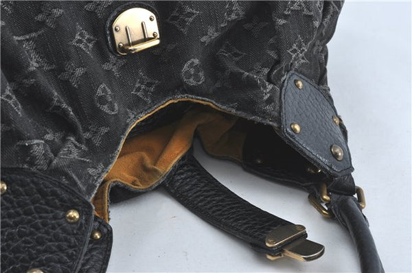 Auth Louis Vuitton Monogram Denim XL Shoulder Hand Bag Black M95510 LV J0793