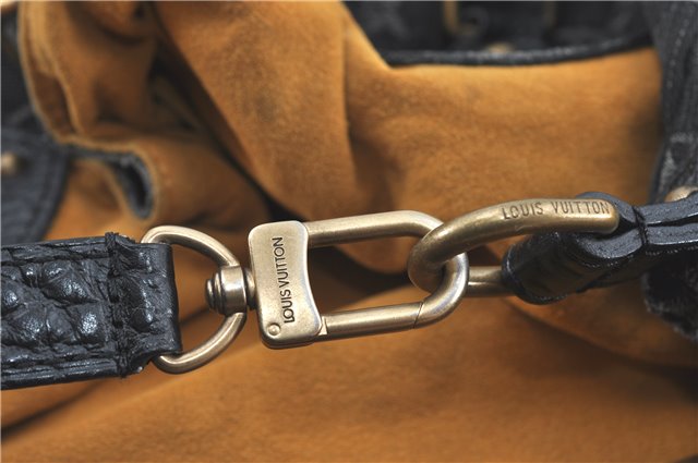 Auth Louis Vuitton Monogram Denim XL Shoulder Hand Bag Black M95510 LV J0793