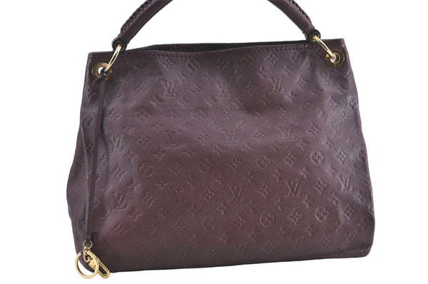 Auth Louis Vuitton Monogram Empreinte Artsy MM Shoulder Bag M93828 Purple J0795