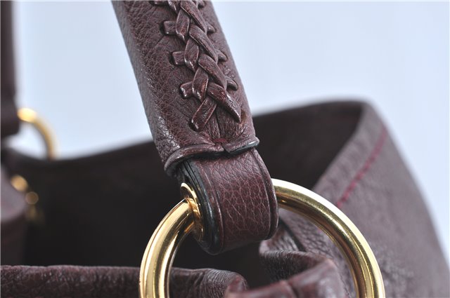 Auth Louis Vuitton Monogram Empreinte Artsy MM Shoulder Bag M93828 Purple J0795