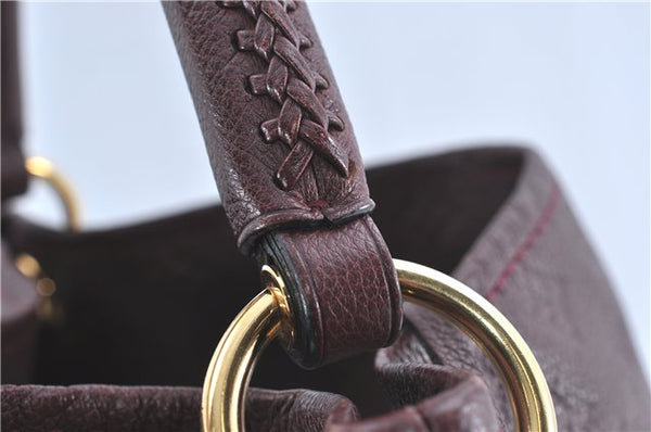 Auth Louis Vuitton Monogram Empreinte Artsy MM Shoulder Bag M93828 Purple J0795