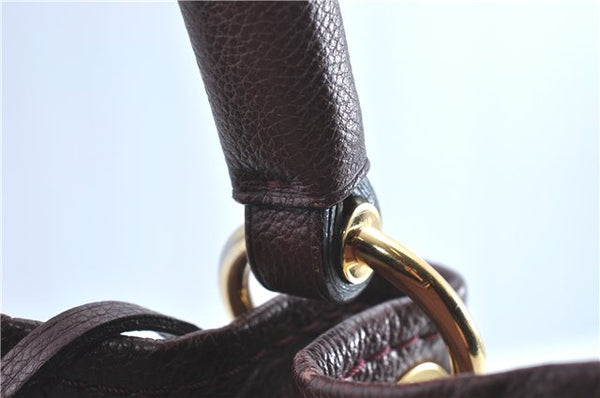 Auth Louis Vuitton Monogram Empreinte Artsy MM Shoulder Bag M93828 Purple J0795