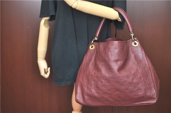 Auth Louis Vuitton Monogram Empreinte Artsy MM Shoulder Bag M93828 Purple J0795