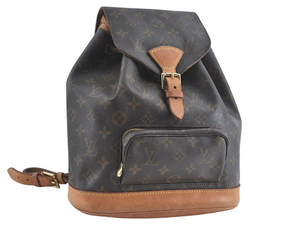 Authentic Louis Vuitton Monogram Montsouris MM Backpack M51136 LV J0804