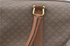 Authentic CELINE Macadam Blason Travel Boston Bag PVC Leather Beige Brown J0808