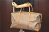 Authentic CELINE Macadam Blason Travel Boston Bag PVC Leather Beige Brown J0808