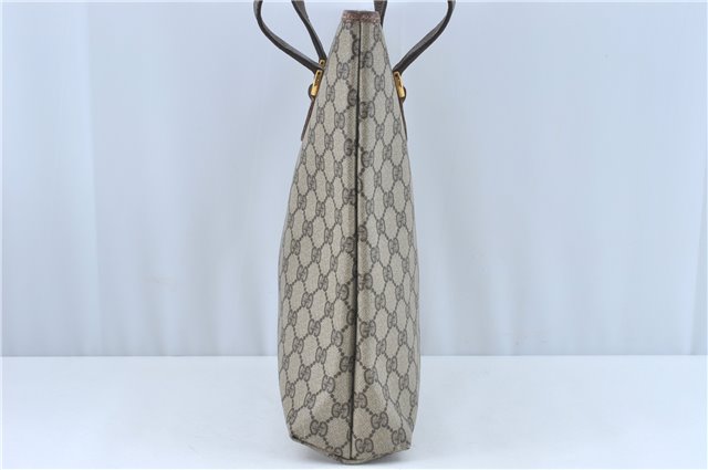 Authentic GUCCI Shoulder Tote Bag GG PVC Leather Brown J0809